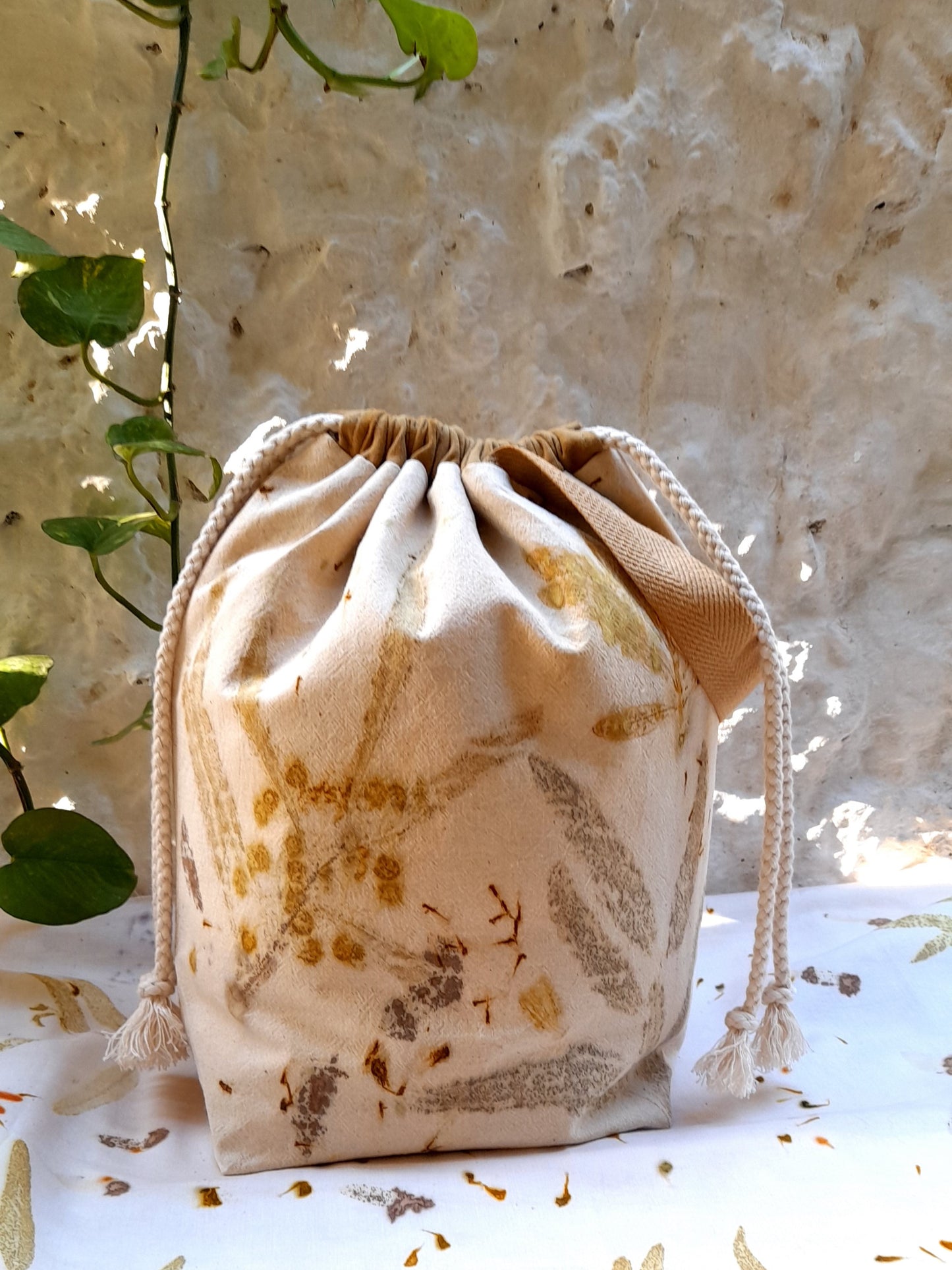 Large Eco Printed Project Bag!