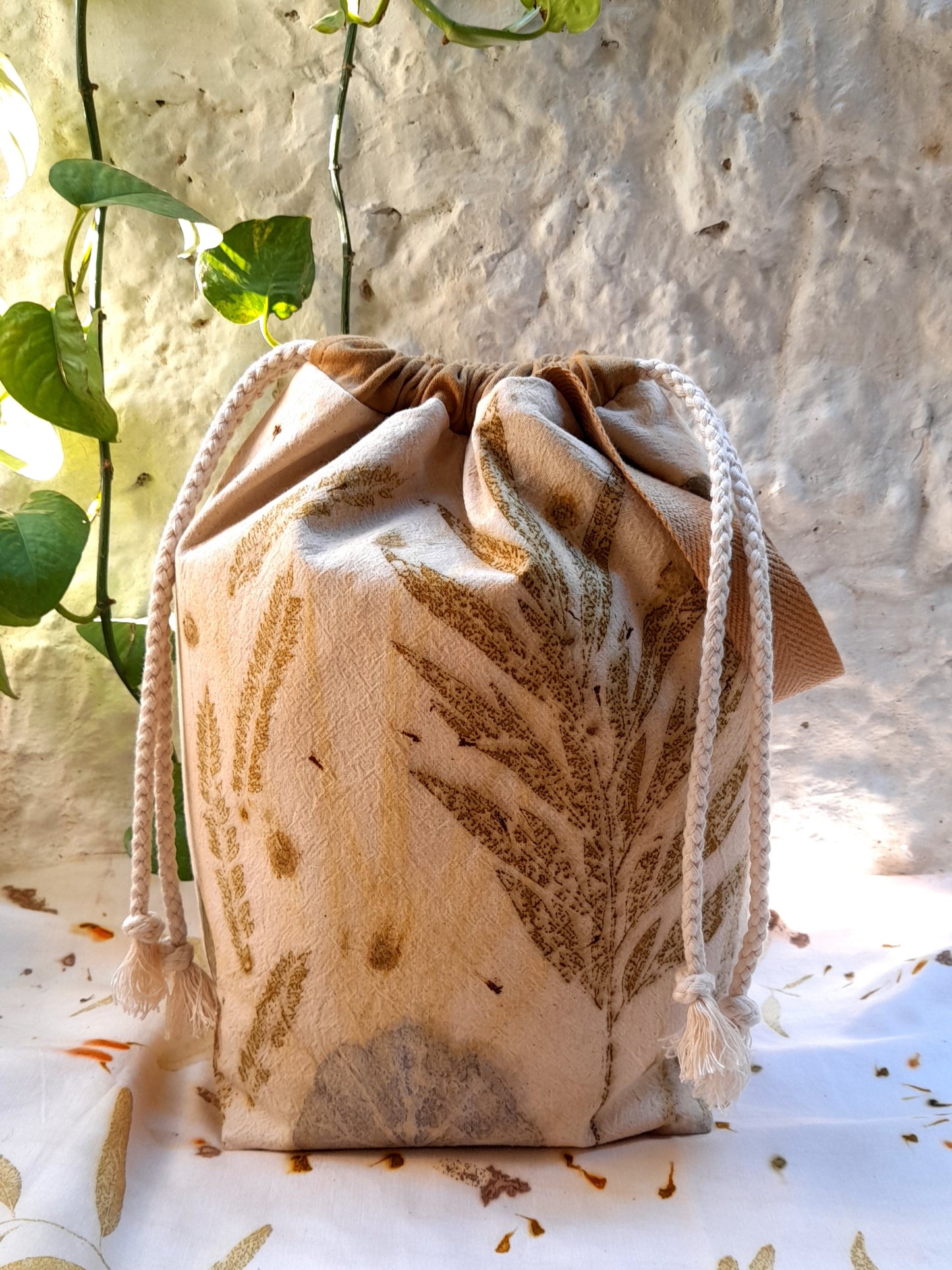 Large Eco Printed Project Bag!