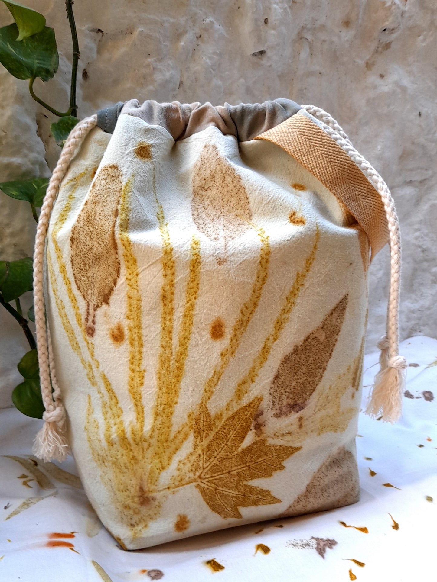 Large Eco Printed Project Bag!