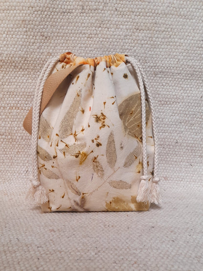 Eucalyptus in White -  Large Eco Printed Project Bag!