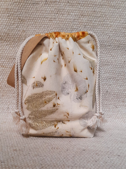 Geranium in White -  Large Eco Printed Project Bag!