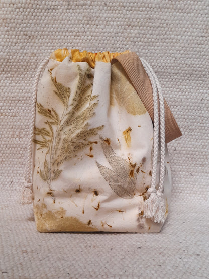 Geranium in White -  Large Eco Printed Project Bag!
