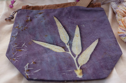 Purple Mist - Medium Eco Printed Project Bag!