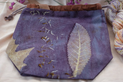 Purple Mist - Medium Eco Printed Project Bag!