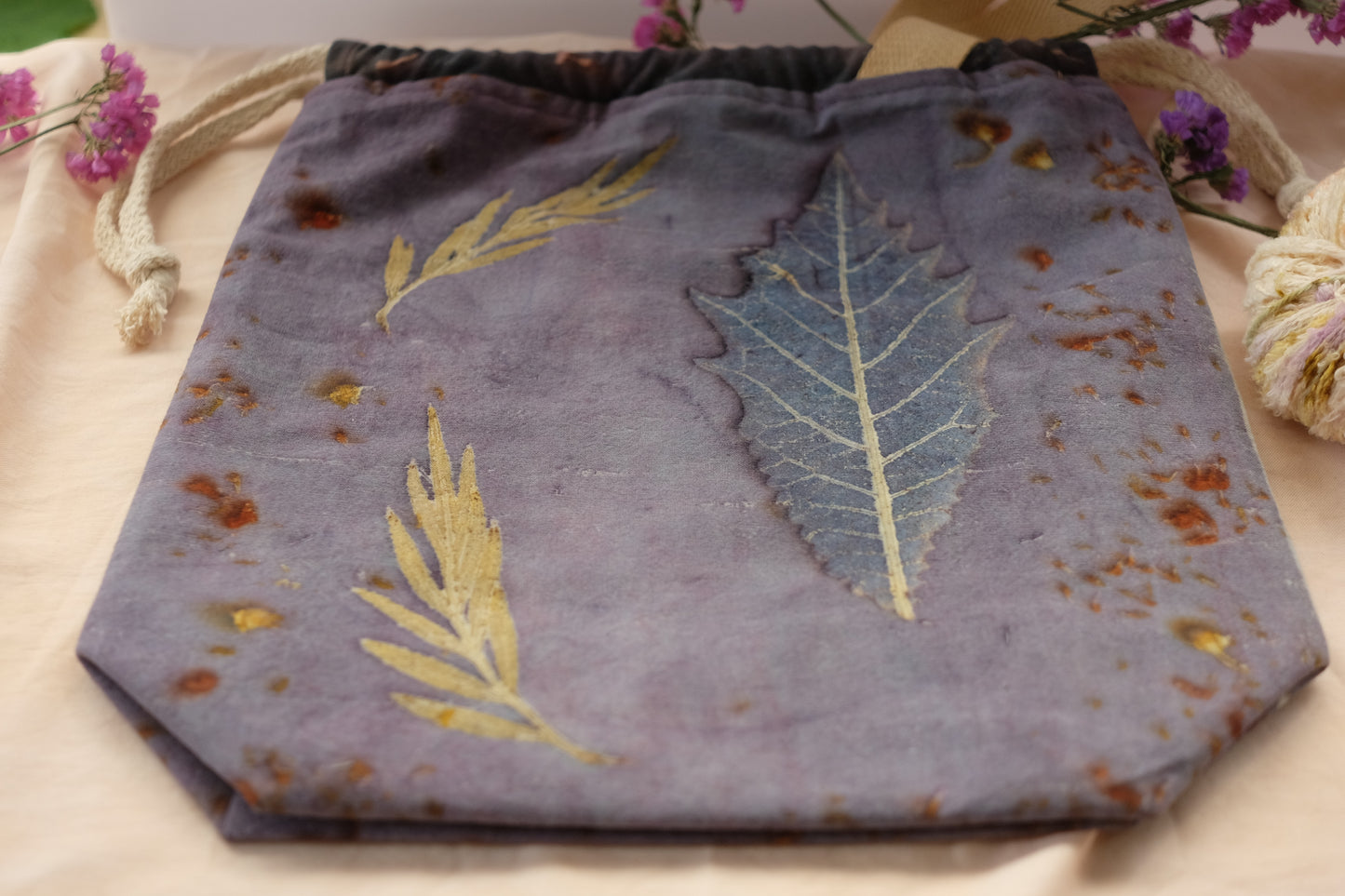 Leaf Galore - Large Eco Printed Project Bag!