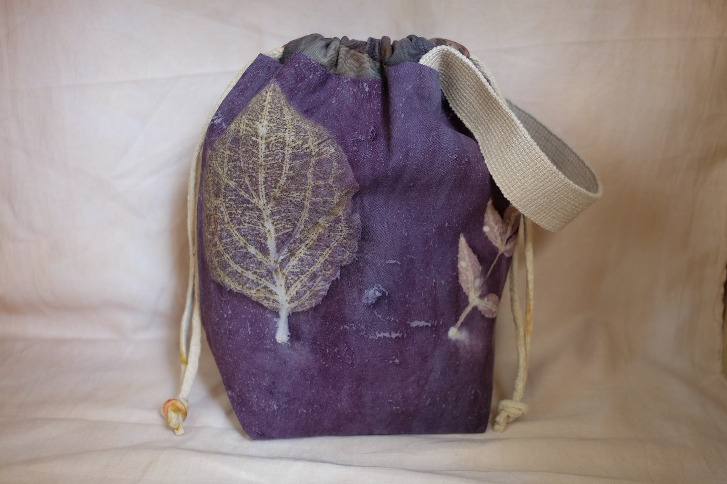 Leaf Whisper -Small Eco Printed Project Bag!