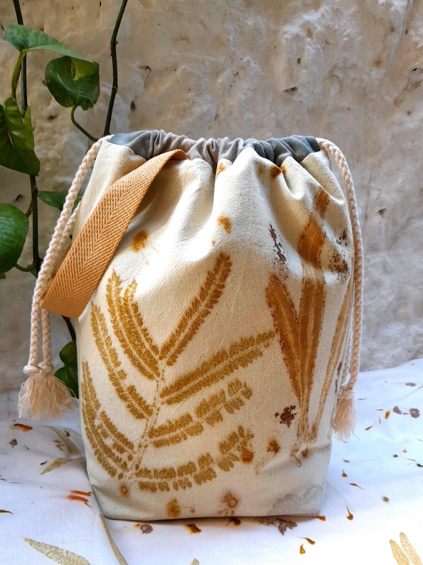 Large Eco Printed Project Bag!
