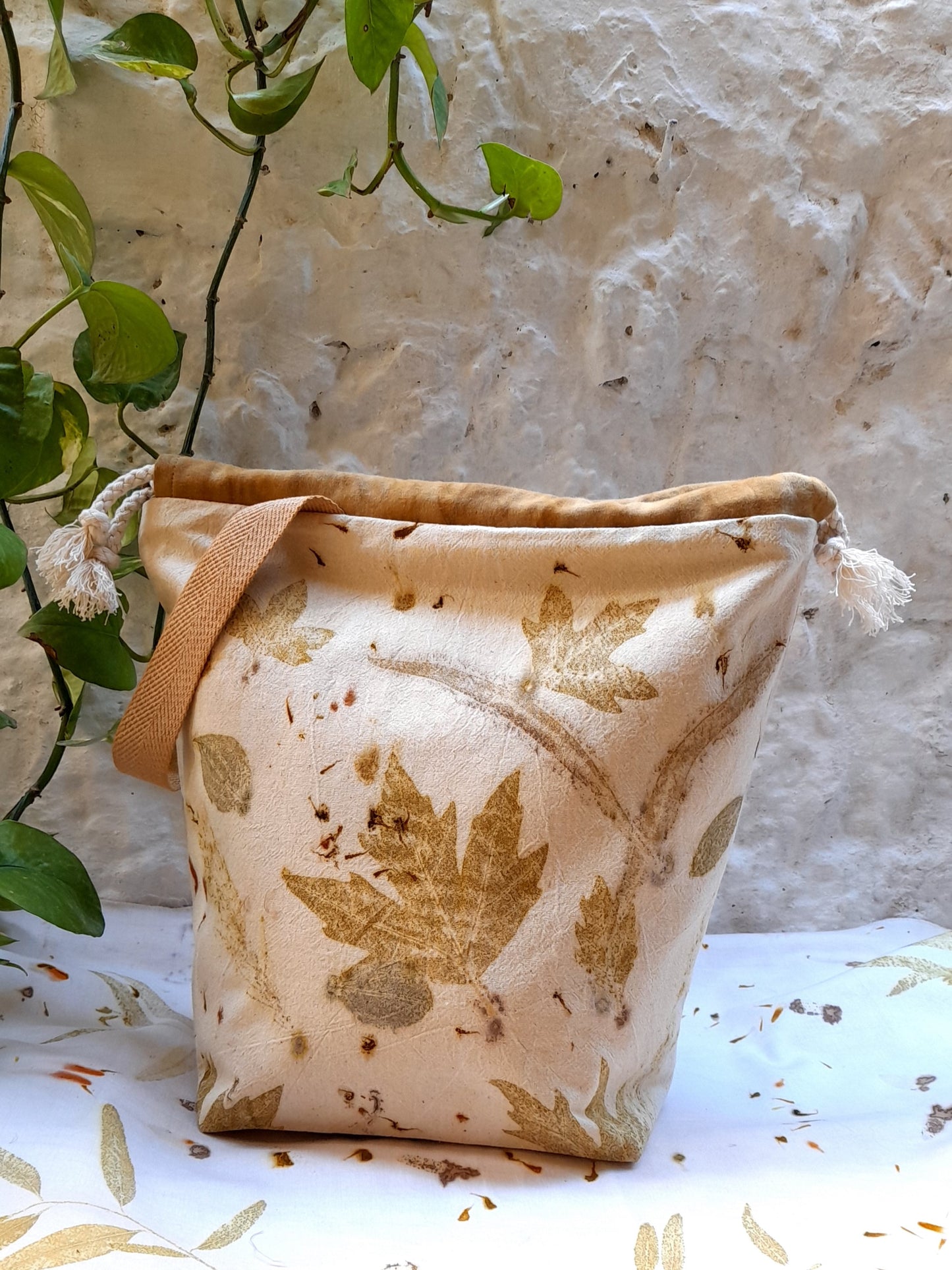 Large+  Eco Printed Project Bag!