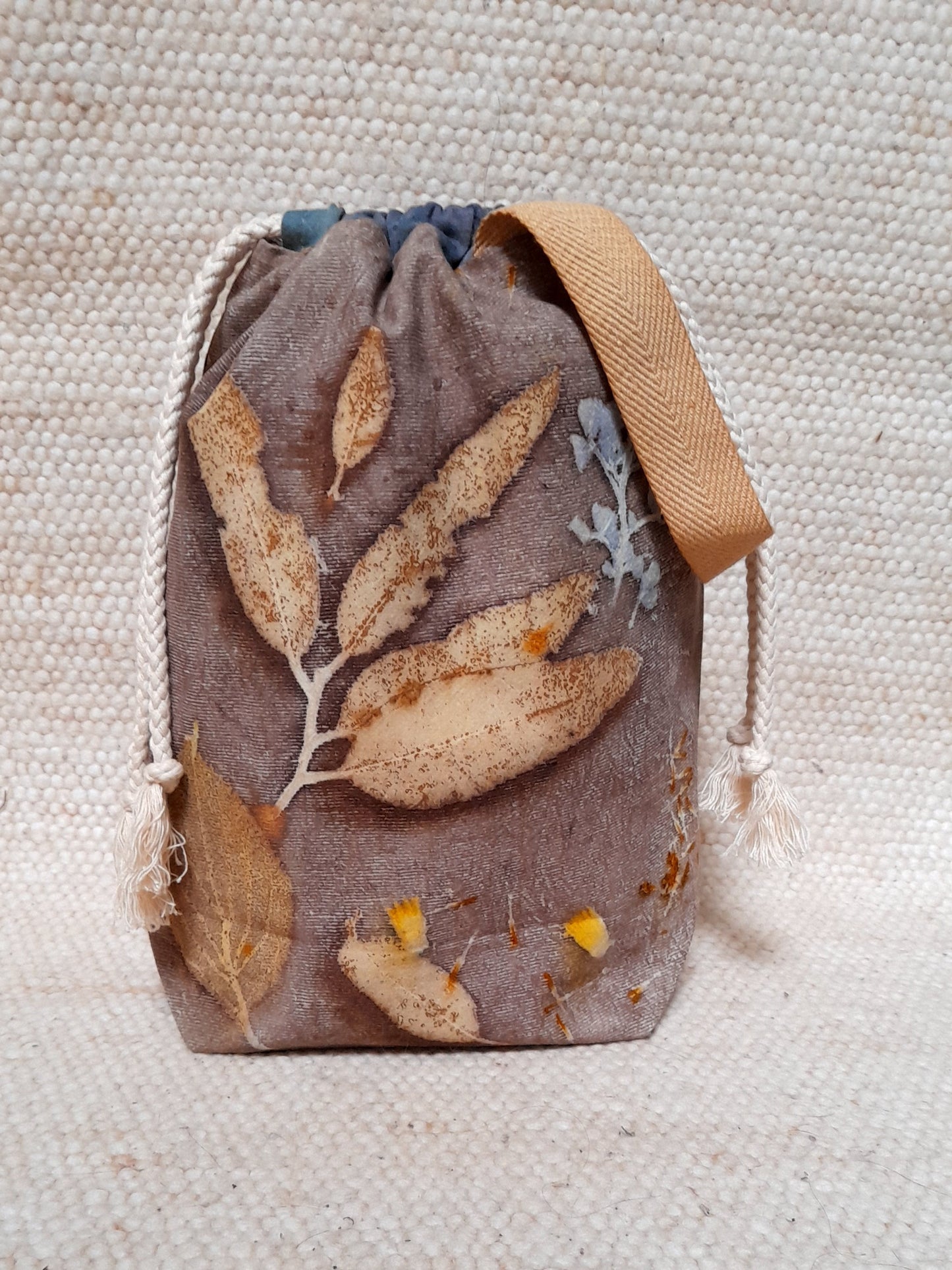 Eucalyptus in Grey - Medium Eco Printed Project Bag!