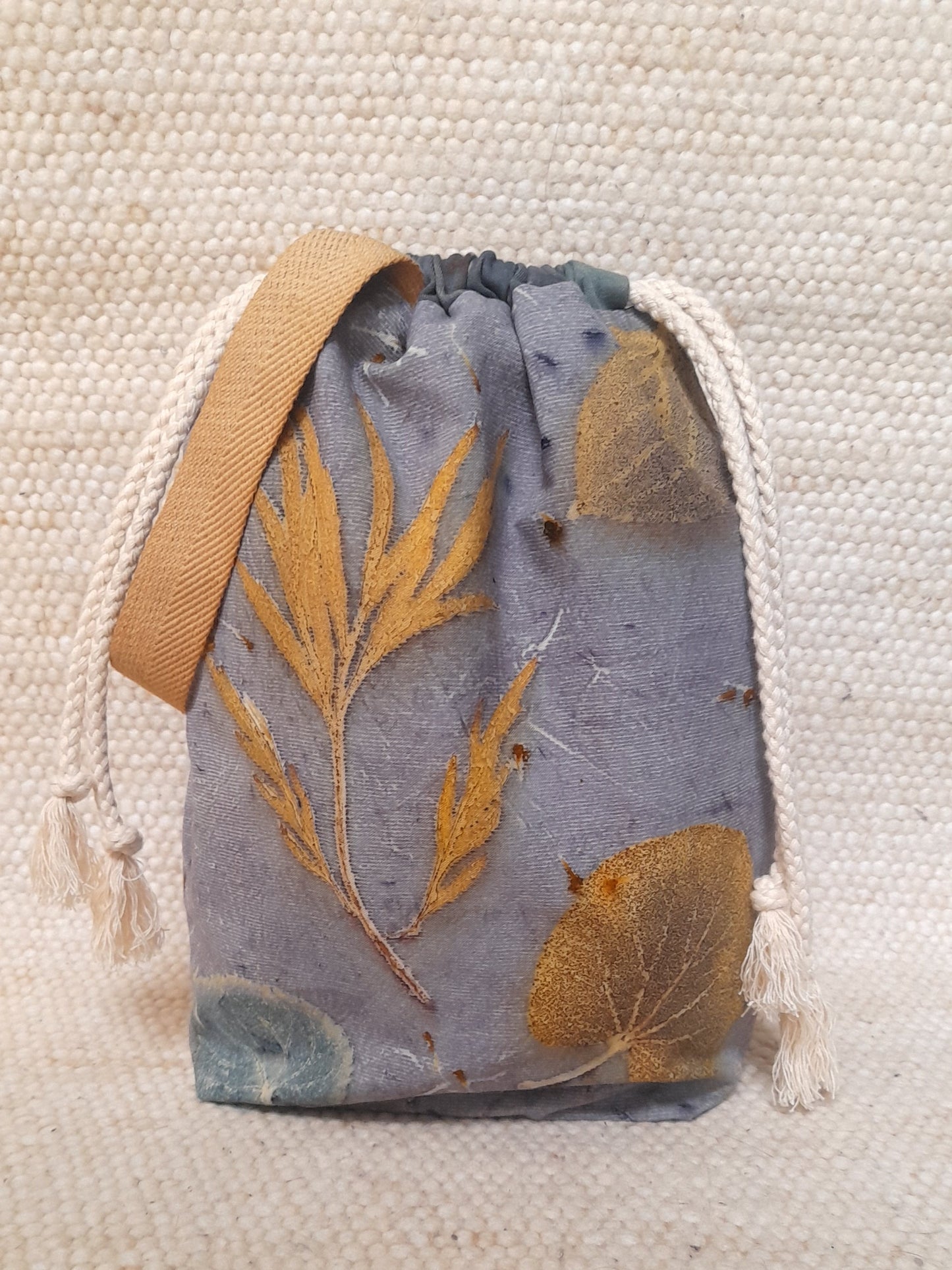 Fern in Blue - Medium Eco Printed Project Bag!