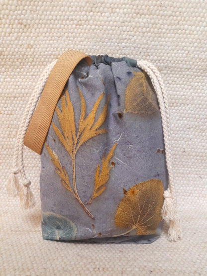 Fern in Blue - Medium Eco Printed Project Bag!