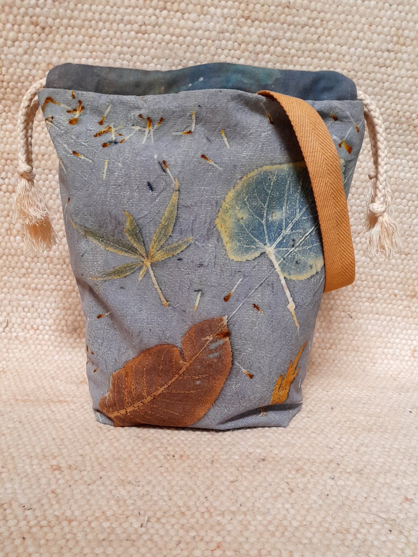 Grenville in Blue - Medium Eco Printed Project Bag!