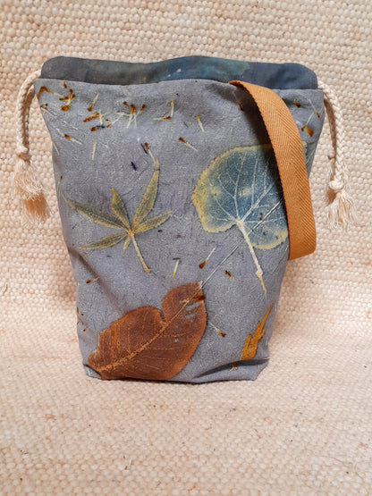 Grenville in Blue - Medium Eco Printed Project Bag!