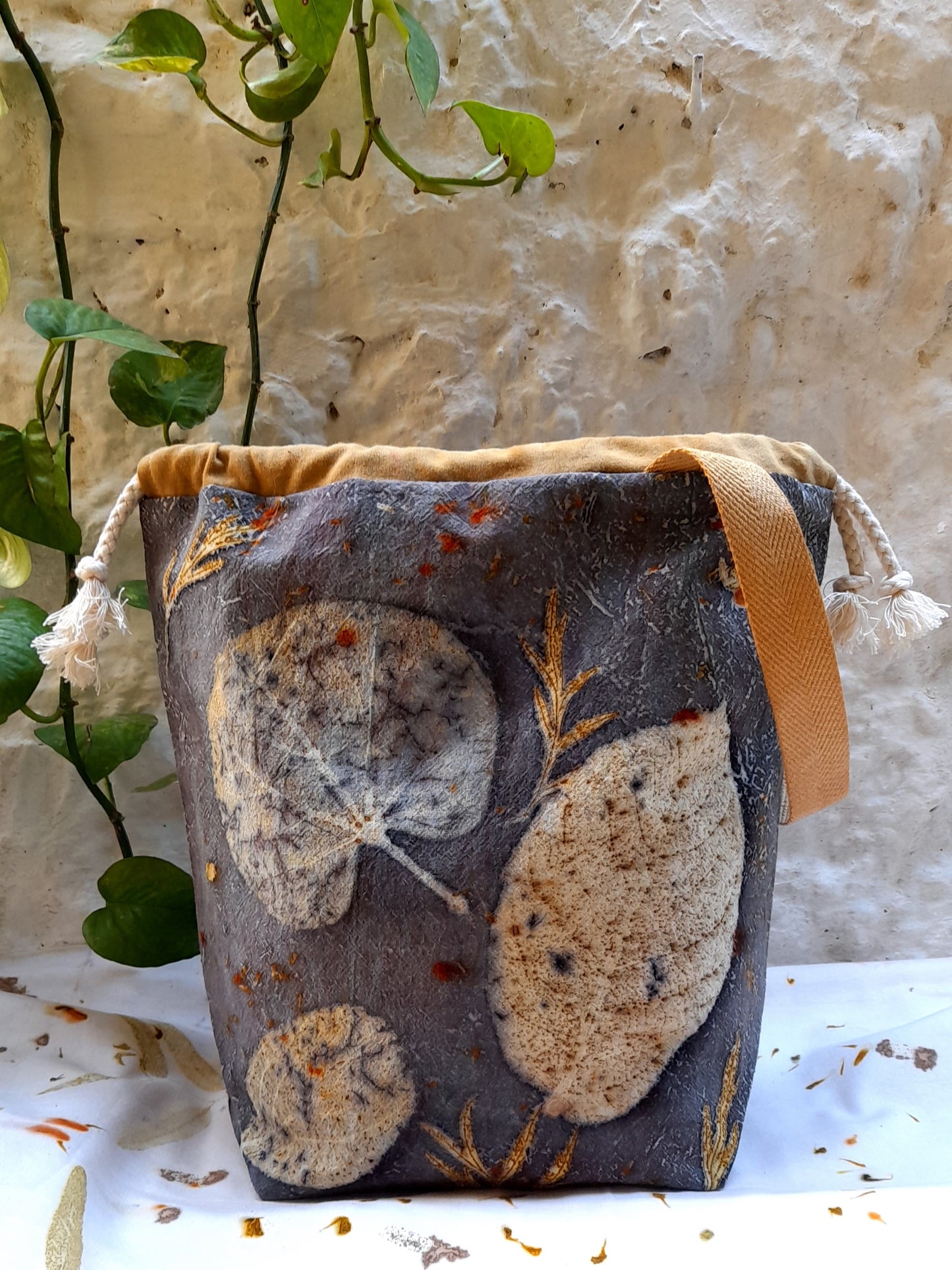 Large+  Eco Printed Project Bag!