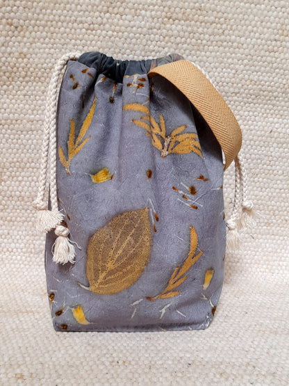 Walnut in Blue - Medium Eco Printed Project Bag!
