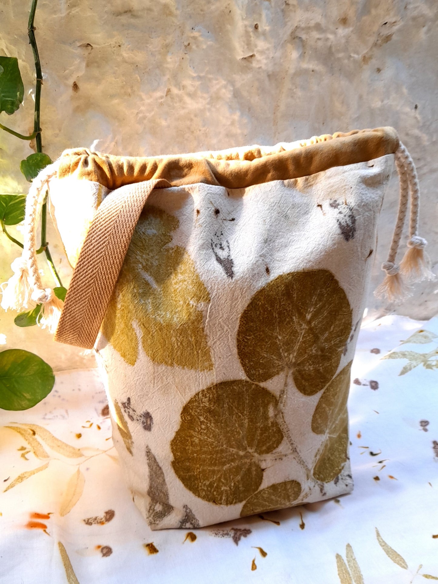 Large Eco Printed Project Bag!