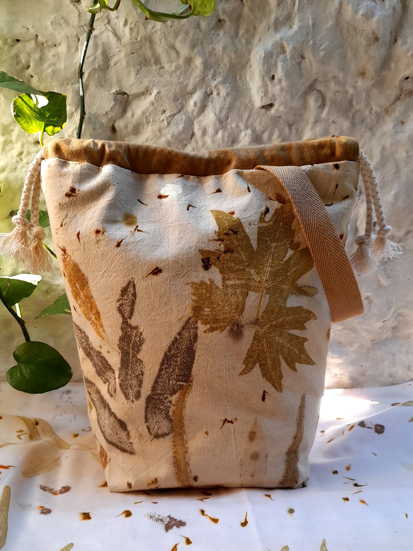 Large Eco Printed Project Bag!