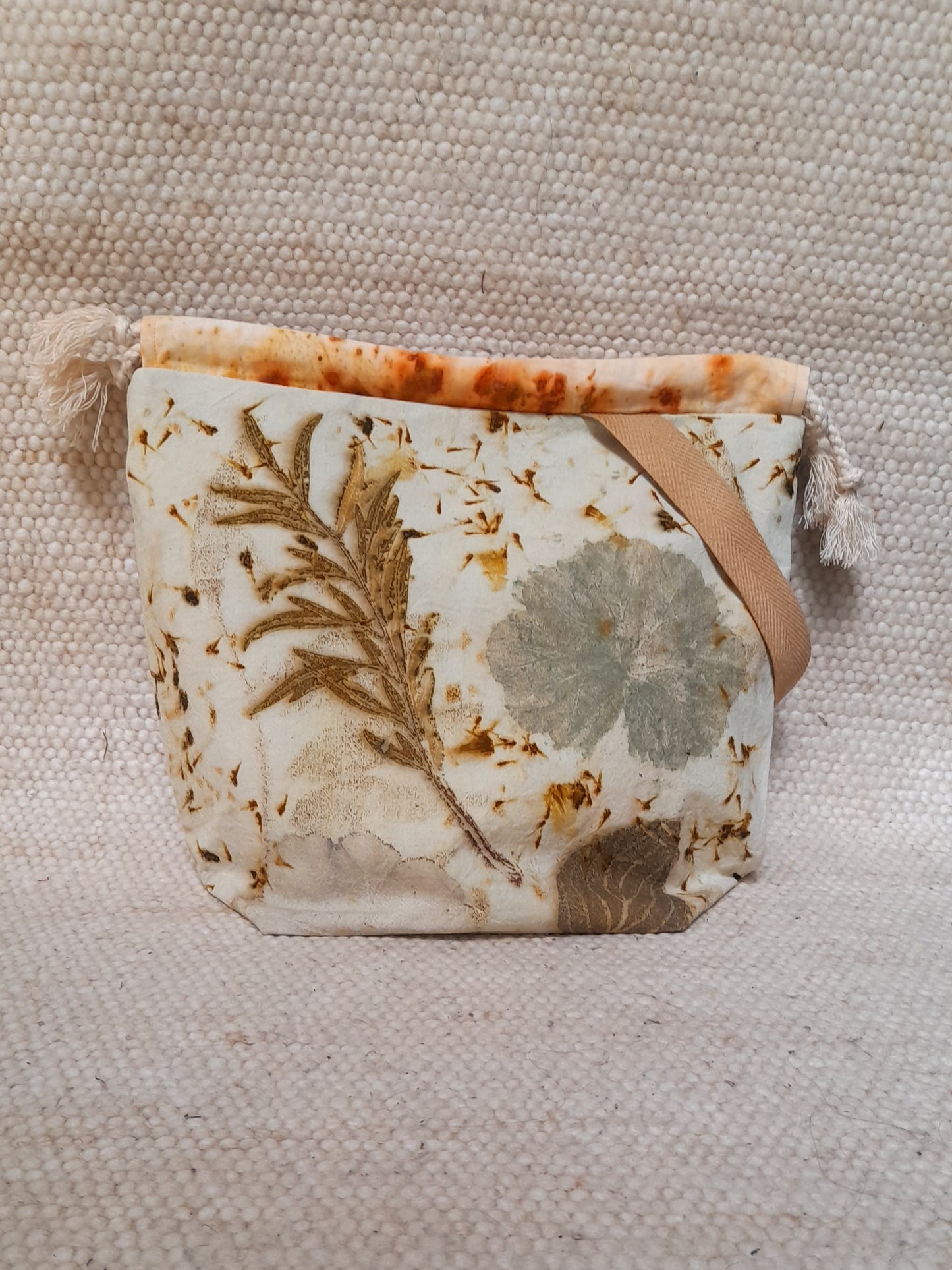 Grenvillea in White -  Large Eco Printed Project Bag!