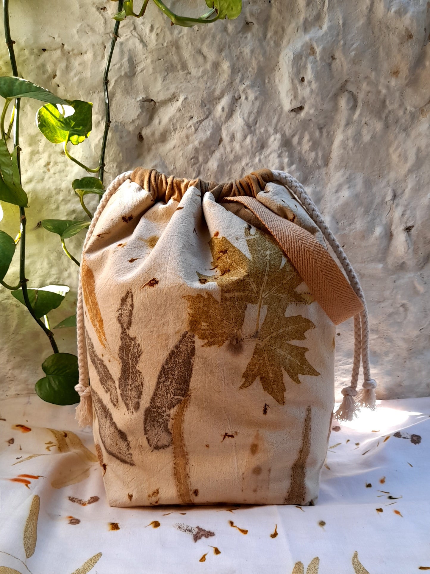 Large Eco Printed Project Bag!