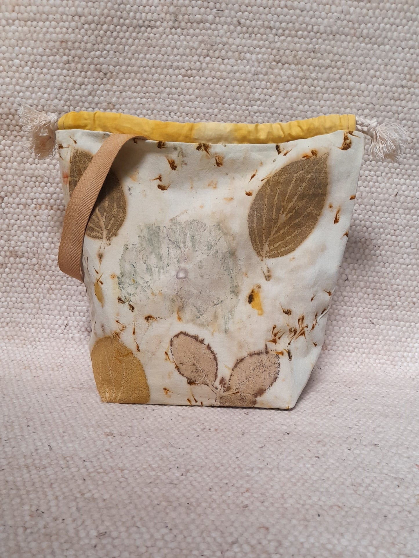 Fern in White -  Large Eco Printed Project Bag!